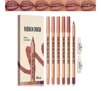 6 Color Nude Pink Matte Lip Liner Kit - Long Lasting Smudge-Proof Lip Pencils, Highly Pigmented Velvety Shades for Contouring Natural Makeup, Smooth Define & Sculpt Cosmetic Gift Pack (03#)