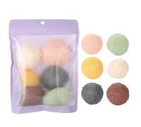 6 Color Water Drop Konjac Facial Sponge, Konjac Face Cleanser, Heart Shaped Exfoliating Body Sponge for Sensitive Skin with Individual Packaging (Circle)