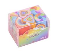 6 Colorful Heart Erasers Easy Painting School Accessories Pencil Eraser for Student Art & Study Pencil Love Heart Eraser Rainbow
