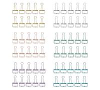 6 Colors 32mm/1.26in, 60Pcs Skeleton Binder Clips, Hollow Metal Wire Foldback Binder Clips for Planner, Journal, Notebook, Large Paper Clamps, Office, Home, School