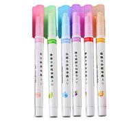 6 Colors Curve Highlighter Pen Set Wave Flower Dot Supply Roller Tip Highlighter Pen Shaped Marker Kawaii School Stationery Nice Processed