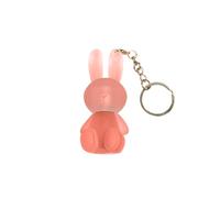 6 Colors Cute Rabbit Matte Liquid Lipstick Set, 2 in 1 Key Chain Lip Gloss, Moisturising Sparkling Jelly Lip Gloss, Waterproof Non-Stick Cup, Long-Lasting Make Up Finish (C)