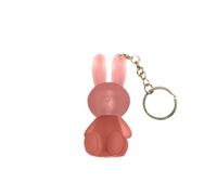 6 Colors Cute Rabbit Matte Liquid Lipstick Set, 2 in 1 Key Chain Lip Gloss, Moisturising Sparkling Jelly Lip Gloss, Waterproof Non-Stick Cup, Long-Lasting Make Up Finish (E)