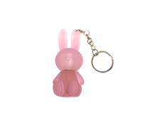 6 Colors Cute Rabbit Matte Liquid Lipstick Set, 2 in 1 Key Chain Lip Gloss, Moisturising Sparkling Jelly Lip Gloss, Waterproof Non-Stick Cup, Long-Lasting Make Up Finish (D)