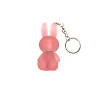 6 Colors Cute Rabbit Matte Liquid Lipstick Set, 2 in 1 Key Chain Lip Gloss, Moisturising Sparkling Jelly Lip Gloss, Waterproof Non-Stick Cup, Long-Lasting Make Up Finish (B)