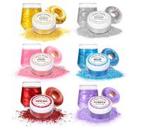 6 Colors Edible Glitter Set (5g/Bottle),Food Grade Shimmer Dust for Drinks and Baking,Perfect for Easter,Birthday,Holidays Party,Cocktails,Wine,Cakes,Cupcakes Decorating