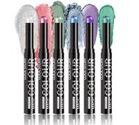6 Colors Eyeshadow Stick Set, Bright-Colored Contouring and Highlight Eyeshadow Stick, Long Lasting Cream Eyeshadow, High Pigmented Eye Shadow (Set D)