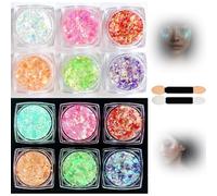 6 Colors Festival Face Glitter Gel, Hair & Body, Self-Adhesive Chunky Glitter Paint for Parties, Raves, Glow in The Dark, Neon & Luminous Effects for Dazzling Festival Looks (6 Colours Lume Glow)