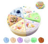 6 Colors Fluffy Cloud Butter Cake Slime,Super Soft & Non-Sticky Fluffy Cloud Slime Yellow, Green, Orange, Blue, Purple & Pink with cake accessories DIY Toy Gifts