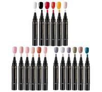 6 Colors Gel Nail Polish Pen Set, 3 i n 1 Quick-Dry Nail Arts Pen with Precision Tip, Nails Varnish Pens Set, Easy Apply No UV O ne Step Nails Polish Pens for Home & Professional Manicure, Women Girls