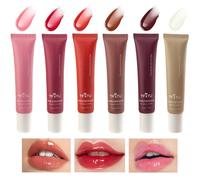 6 Colors Hydrating Lip Gloss Set, Lip Jam Glossy Plumping Lipgloss Lip Oil Tinted Lip Balm, High Shine Glass Finish Nude Colors Shiny Jelly Liquid Lipstick Nourishing Long Lasting Lip Gloss Makeup