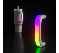 6 Colors LED Light-Up Tumbler Handle for Stanley 40oz/30oz, Comfortable Cup Handle Water Bottle Handle for Stanley Tumbler-Compatible with 40oz Stanley Cup Accessories, Use for Outdoor, Party, Home