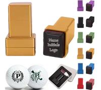 6 Colors Personalised Golf Ball Stamp,Custom Monogram,Logo & Name,3ml Waterproof Quick-Dry Ink, Gifts for Golfers Dad Husband Boyfriend Chrismas Birthday,with Gift Box，Gold