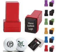 6 Colors Personalised Golf Ball Stamp,Custom Monogram,Logo & Name,3ml Waterproof Quick-Dry Ink, Gifts for Golfers Dad Husband Boyfriend Chrismas Birthday,with Gift Box，Red