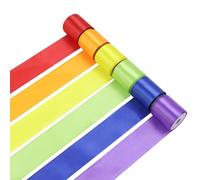 6 Colors Satin Ribbon for Wedding Bouquet DIY Crafts 1.5 Inch,Total 30 Yards Solid Color Ribbon Fabric Ribbon for Gift Wrapping Hair Bows Silk Ribbon for Bouquets Party Decor (Rainbow)