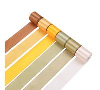 6 Colors Satin Ribbon for Wedding Bouquet DIY Crafts 1.5 Inch,Total 30 Yards Solid Color Ribbon Fabric Ribbon for Gift Wrapping Hair Bows Silk Ribbon for Bouquets Party Decor (Yellow)