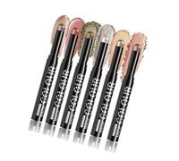6 Colors Shimmers Eyeshadow Stick Set Highlighter Eye Shadows Pencil Glitters Cream Eye Maekup For Women Girls Pigmented Makeup