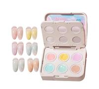 6-Colour Cushion Foundation Palette - Gradient Concealer with High Saturation | Professional Blendable Face Foundation and Diffuser Cream | Aesthetic, Cute Makeup Set for All Skin Tones