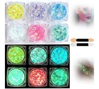 6 Colour Glow-in-the-Dark Face Glitter Gel Set for Hair and Body