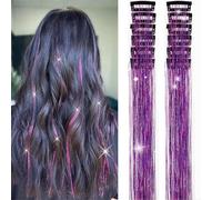 6 Colours Shiny Threads Glitter Hair Tinsel Kit Gold Silk Hair Glitter String Headdress Clip Women Extensions Hair Accessories