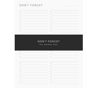 6 Column Don't Forget To Do List: Six-Section Checklist Organizer for Keeping Separate To-Do Lists, Managing Daily Tasks and Remembering Important Things