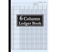 6 Column Ledger Book: Large Accounting Tracker Notebook for Bookkeeping, 6 Column Columnar Pad for Small Business