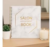 6 Column Salon Appointment Book, 12.75" x 13.5" Undated 2025 Notebook Planner with 200 Pages, Daily & Hourly Schedule Book in 15 Minute Increments, Spiral Organizer for Appointments