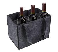 6 Compartment Bottle Bag, Bottle Carrier Bag for Wine, Drinks Bottles - Reusable Grocery Bag for Shopping and Storage, Wedding, Travel, Picnic,