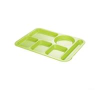 6 Compartment Melamine Food Tray 35.5cm Divided Plate | 6 separate grids, keeps food flavors apart, fits rice meat veggies, 35.5cm length, for ideal for balanced meals(Green)