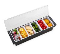 6-Compartment Plastic Fruit Box, Portable Spice Rack nizer, Bar Tools Set, Cocktail Shaker Case, Ideal for Kitchen and Outdoor Use, Durable and Stylish Storage Solution
