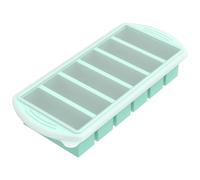 6-Compartment Silicone Freezer Tray - 125ml per Section, Leak-Proof Snap Lid, Oven & Microwave Safe, Dishwasher Safe - for Meal Prep, Baby Food, Broth, Sauce, Soup (1 Tray)(Green)