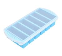 6-Compartment Silicone Freezer Tray - 125ml per Section, Leak-Proof Snap Lid, Oven & Microwave Safe, Dishwasher Safe - for Meal Prep, Baby Food, Broth, Sauce, Soup (1 Tray)(Blue)