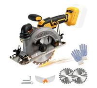 6'' Cordless Circular Saw Compatible with Dewalt 18V 20V Battery, Plunge Max Cutting Depth 50mm, Brushless Mini Circular Saw 0-45° with 2 Blades(150mm) for Cutting Wood, Plastic(No Battery)