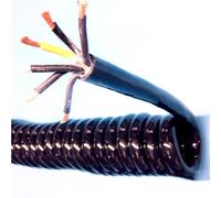 6 Core Bright Spring Wire 2.5mm Square Pure Copper High Power Spiral Cable Wear-Resistant Tensile Line Retractable Coil(2.5mm2 13AWG Stretch 14 meter)