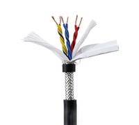 6 Core Shielded Twisted Pair Cable 24AWG 22AWG 20AWG 18AWG Flexible Copper Wire PVC Drag Chain Cable for Industrial Automation Signal Control Equipment Wiring(1.0mm²(17AWG)-6C,165ft)