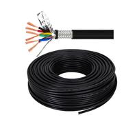 6 Cores 14-20 AWG Twisted Pair Shielded Wire, Pure Copper Flexible Shielded Cable PVC EMI-Resistant, Flame-Retardant Wires For Surveillance, Smart Devices, Audio/Control Lines(30ft,1.5mm²(14AWG))