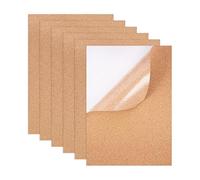 6 Cork Boards, Self Adhesive Cork Sheets, DIY Craft Coasters Wall Decor, Square Adhesive Cork Backing Boards, Cork Mats