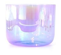6" Cosmic Light Singing Bowl, Alchemy Clear Quartz Crystal Sound Bowl with Free Mallet & O-ring, For Sound Healing And Meditation, Prayer, Stress Reduction, Purple (Size : 432HZ)