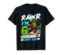 6 Crushing it Since 2018 T Rex Birthday Shirt 6 Years Old Value Graphic T-Shirt