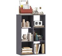 6 Cube Bookcase Storage Shelf Display Unit Black Bookshelf Home Office Cabinet