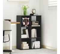 (Black) HOMCOM 6-Cube Bookshelf, Display Shelving Unit for Home Office