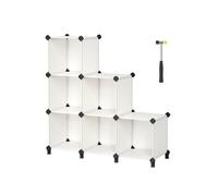 6-Cube Plastic Storage Unit with Feet, Cream White / 94 x 31.5 x 97 cm