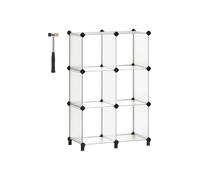 Songmics 6-Cube Storage Plastic Organiser, Wardrobe Divider, Bookcase Shelf, Shoe Rack Cabinet Shelving Unit, For Clothes Clothing Kids Toy