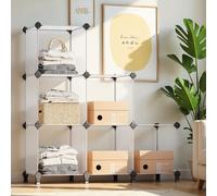 6-Cube Plastic Storage Unit with Feet, White / 94 x 31.5 x 97 cm