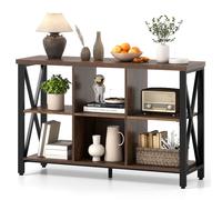 6-Cube Storage Organizer 120CM Wide Bookshelf w/Open Compartments COSTWAY Brown One Size