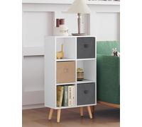 Homcom Freestanding 6 Cube Storage Cabinet Unit Bookcase W/ 3 Drawer White