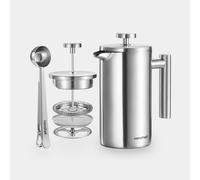 Cafetiere French Press, VonShef 6 Cup Double Wall Stainless Steel Coffee Maker