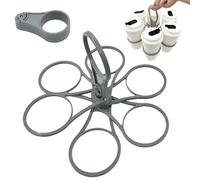 6-Cup Drinks Carrier, Portable Foldable Cup Holder, Plastic Beverage Tray Water Bottle Carrier for Festivals and Sports Events