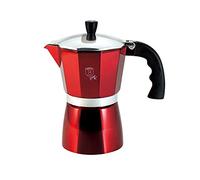 6 Cup Mixer Stovetop Coffee Maker Moka High Gloss Finish Italian Style Aluminum Espresso Coffee Maker Suitable for Homemade Coffee (Burgundy)