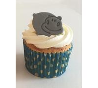 6 Cute Grey Sugar Hippos- Made with Love & Imagination in the UK!